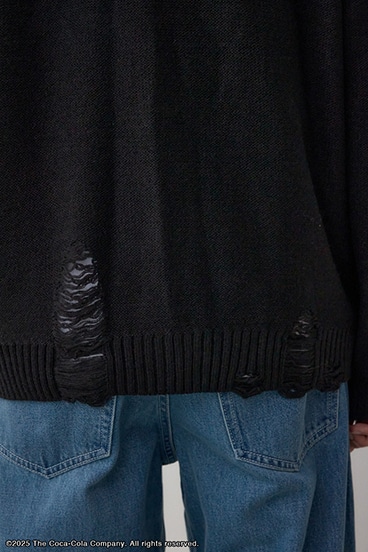 【Coca-Cola®｜AZUL】 ダメージカーディガン 詳細画像