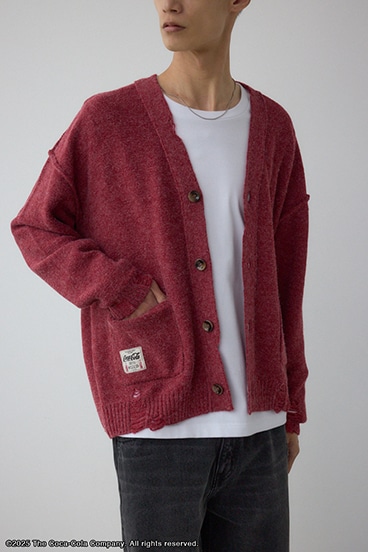 【Coca-Cola®｜AZUL】 ダメージカーディガン