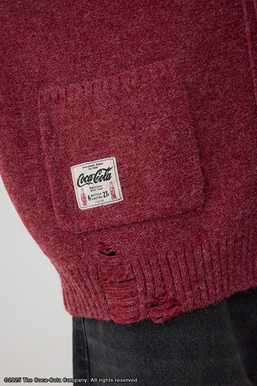 【Coca-Cola®｜AZUL】 ダメージカーディガン 詳細画像
