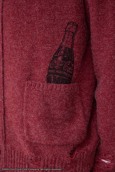 【Coca-Cola®｜AZUL】 ダメージカーディガン 詳細画像