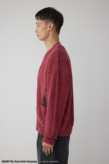 【Coca-Cola®｜AZUL】 ダメージカーディガン 詳細画像