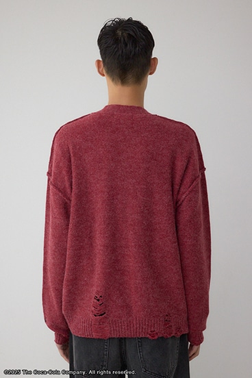 【Coca-Cola®｜AZUL】 ダメージカーディガン 詳細画像