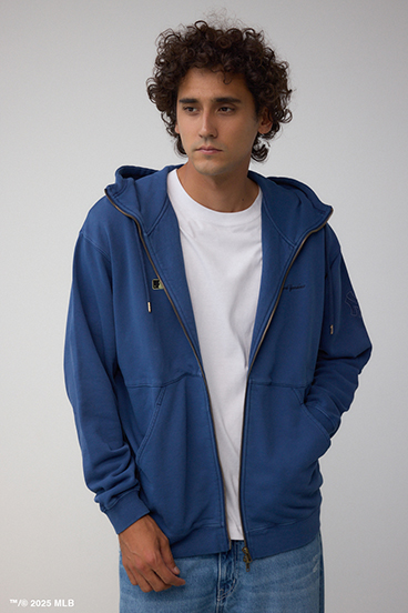 【MLB】AZUL ピグメント ジップパーカー 詳細画像