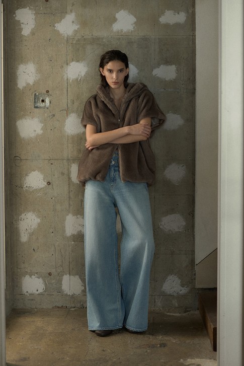 【crie conforto】ダブルウエストバギーデニム 詳細画像