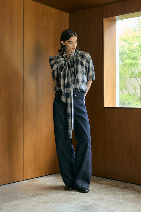 【crie conforto】チェックボウタイブラウス 詳細画像