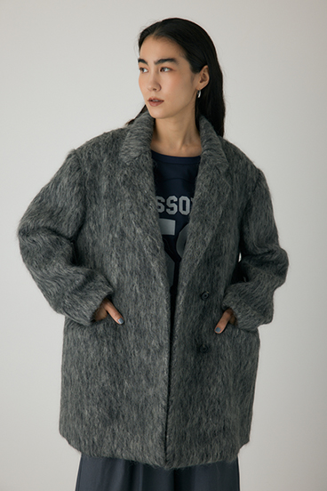 【crie conforto】シャギーパデットショルダーコート