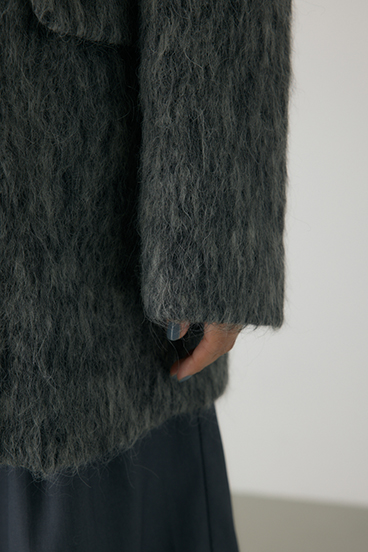 【crie conforto】シャギーパデットショルダーコート 詳細画像