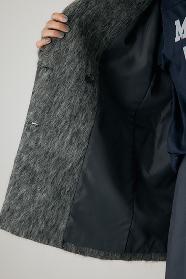 【crie conforto】シャギーパデットショルダーコート 詳細画像