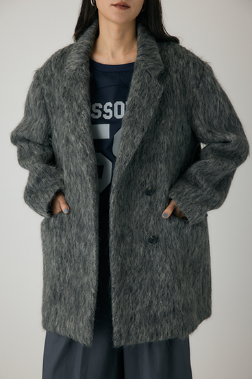 【crie conforto】シャギーパデットショルダーコート 詳細画像