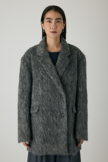 【crie conforto】シャギーパデットショルダーコート 詳細画像