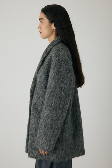 【crie conforto】シャギーパデットショルダーコート 詳細画像