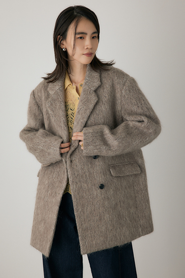 【crie conforto】シャギーパデットショルダーコート