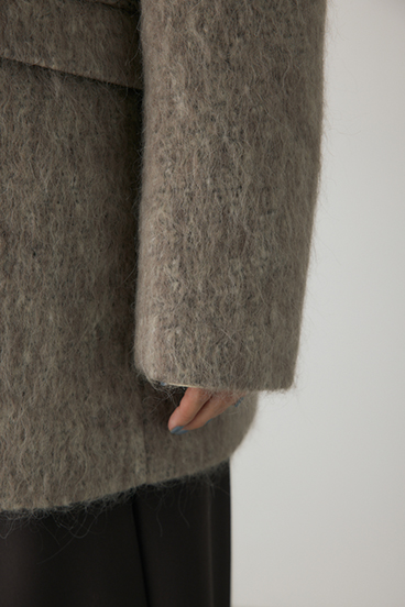 【crie conforto】シャギーパデットショルダーコート 詳細画像