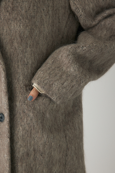 【crie conforto】シャギーパデットショルダーコート 詳細画像