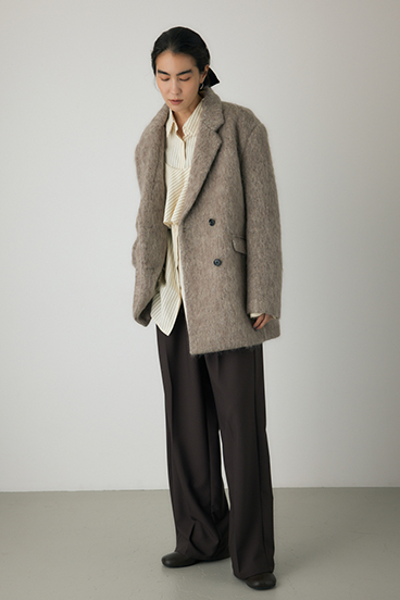 【crie conforto】シャギーパデットショルダーコート 詳細画像