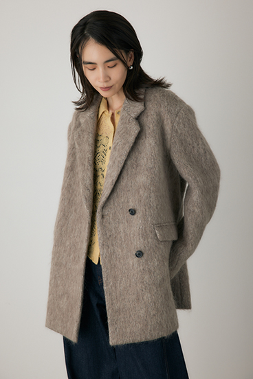 【crie conforto】シャギーパデットショルダーコート