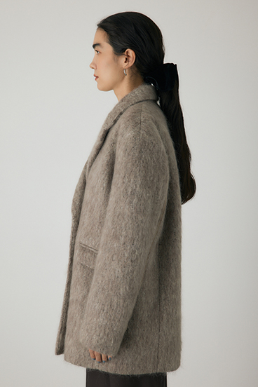 【crie conforto】シャギーパデットショルダーコート 詳細画像