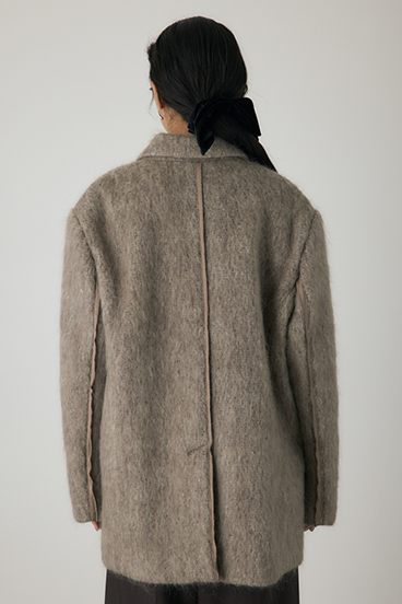 【crie conforto】シャギーパデットショルダーコート 詳細画像