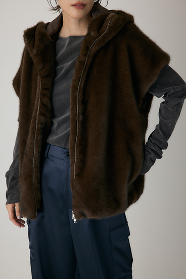 【crie conforto】ミンクライクファーベスト 詳細画像