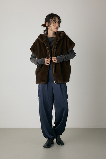 【crie conforto】ミンクライクファーベスト 詳細画像