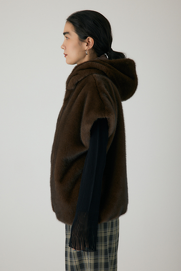 【crie conforto】ミンクライクファーベスト 詳細画像