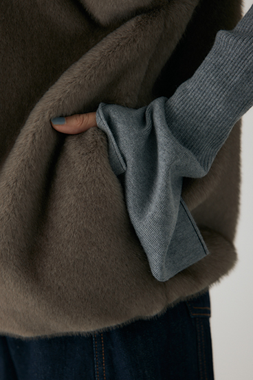 【crie conforto】ミンクライクファーベスト 詳細画像