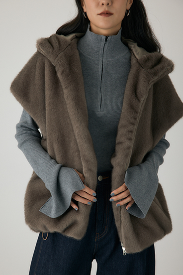 【crie conforto】ミンクライクファーベスト