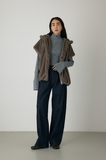 【crie conforto】ミンクライクファーベスト 詳細画像