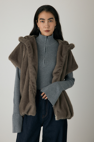 【crie conforto】ミンクライクファーベスト 詳細画像