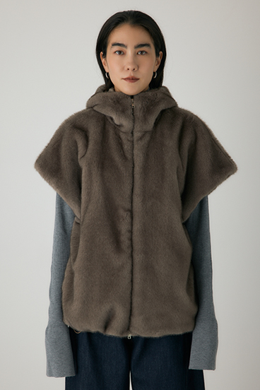 【crie conforto】ミンクライクファーベスト 詳細画像