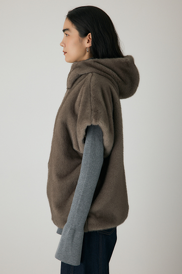 【crie conforto】ミンクライクファーベスト 詳細画像