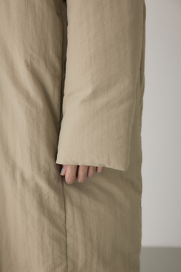 【crie conforto】ショールカラーダウンコート 詳細画像