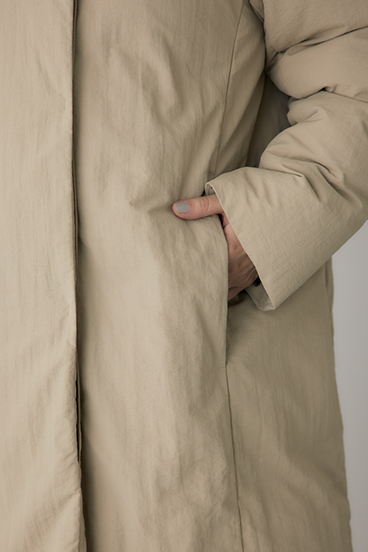 【crie conforto】ショールカラーダウンコート 詳細画像