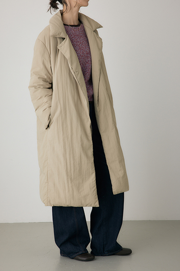 【crie conforto】ショールカラーダウンコート 詳細画像