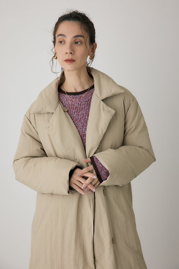 【crie conforto】ショールカラーダウンコート 詳細画像