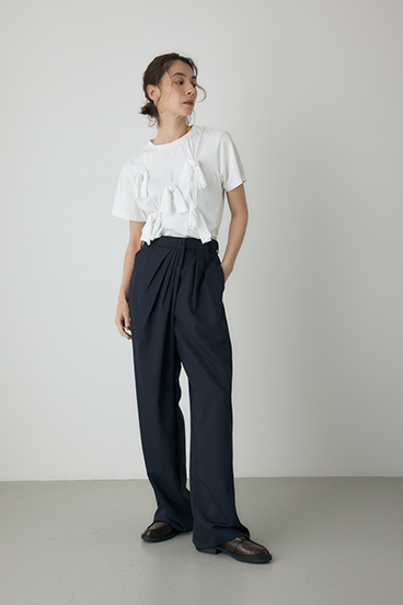 【crie conforto】タックドレープワイドパンツ 詳細画像