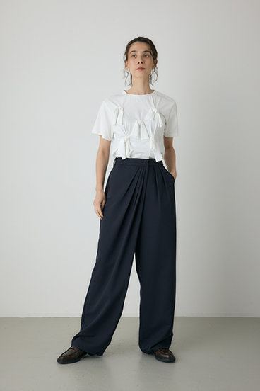 【crie conforto】タックドレープワイドパンツ 詳細画像