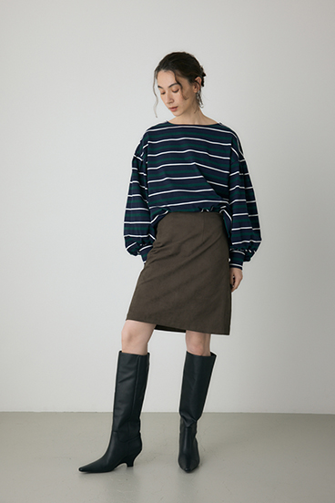 【crie conforto】スエードライクミニスカート 詳細画像