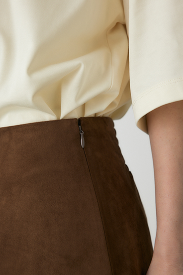 【crie conforto】スエードライクミニスカート 詳細画像