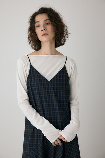 【crie conforto】チェックキャミワンピース 詳細画像