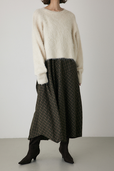 【crie conforto】チェックキャミワンピース 詳細画像