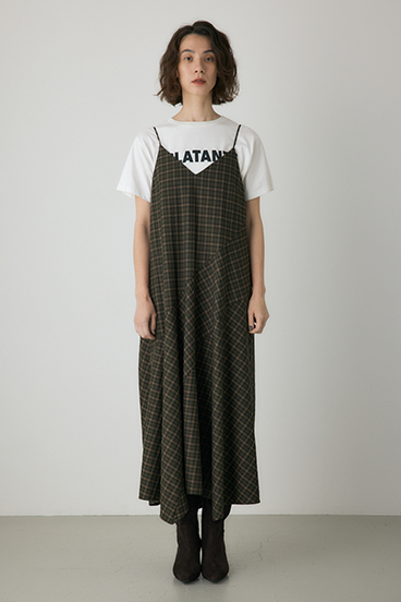 【crie conforto】チェックキャミワンピース 詳細画像