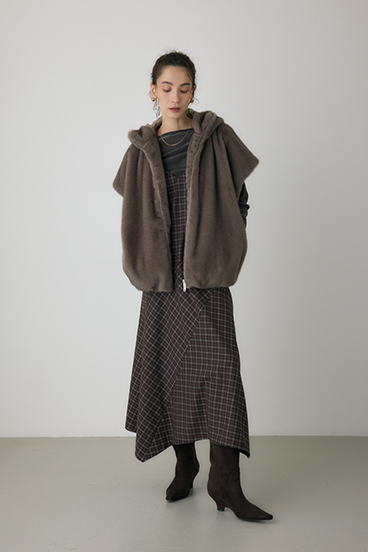 【crie conforto】チェックキャミワンピース