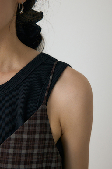 【crie conforto】チェックキャミワンピース 詳細画像