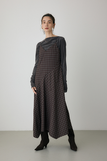 【crie conforto】チェックキャミワンピース