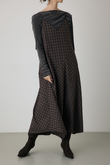 【crie conforto】チェックキャミワンピース 詳細画像