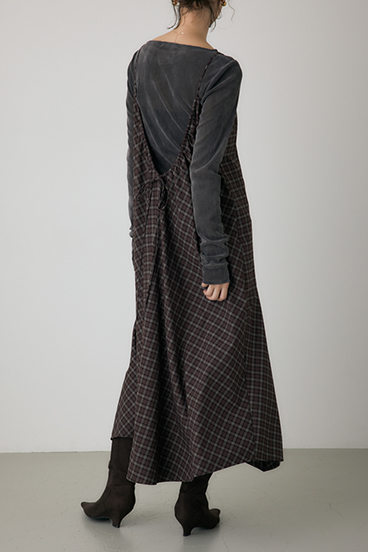 【crie conforto】チェックキャミワンピース 詳細画像