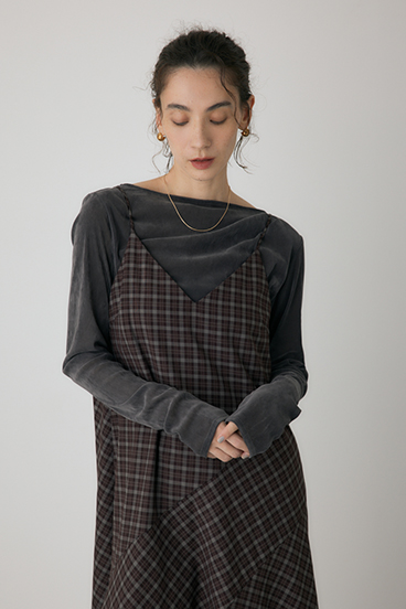 【crie conforto】チェックキャミワンピース 詳細画像