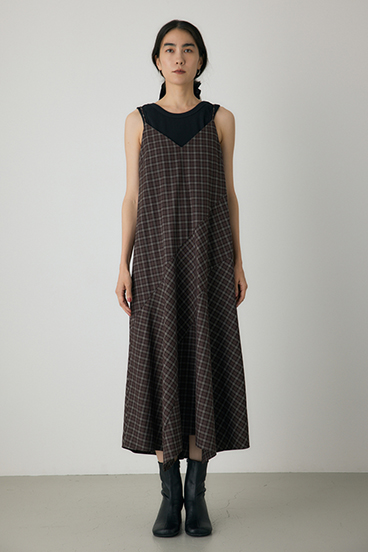 【crie conforto】チェックキャミワンピース 詳細画像