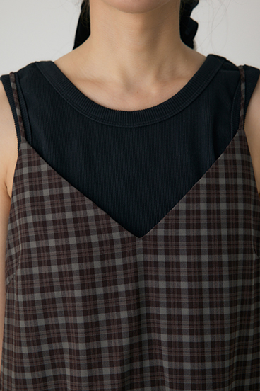 【crie conforto】チェックキャミワンピース 詳細画像